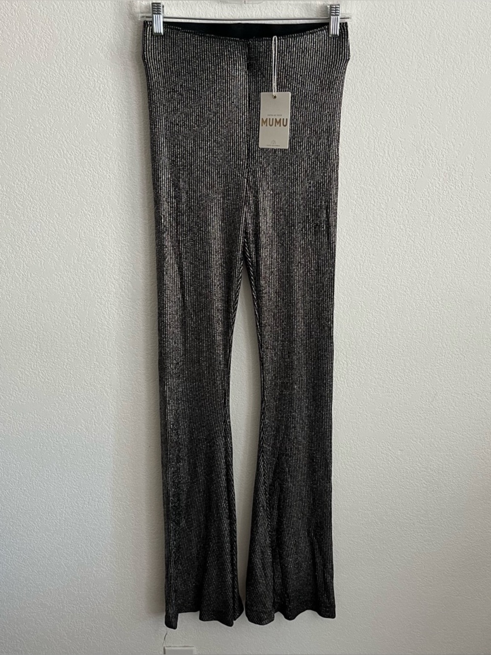 Show Me Your MuMu Bam Bam Bells Wide Leg Metallic Pants NWT
